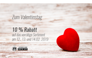 Valentinstag 2019 Rabatt auf Schmuck