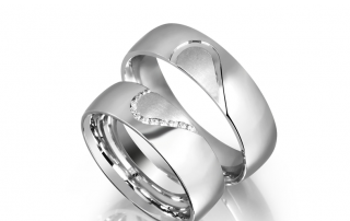 Partnerringe in Silber mit Zirkonia oder Brillanten