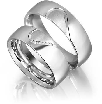 Partnerringe in Silber mit Zirkonia oder Brillanten
