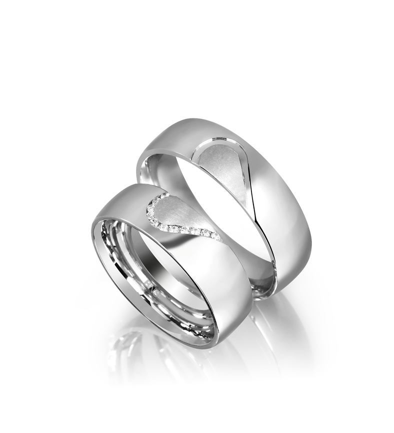 Partnerringe in Silber mit Zirkonia oder Brillanten